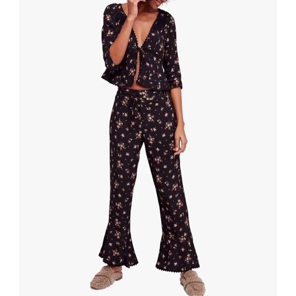 Free People Women’s El Paso Lounge Pants Floral Size Small - Picture 1 of 9
